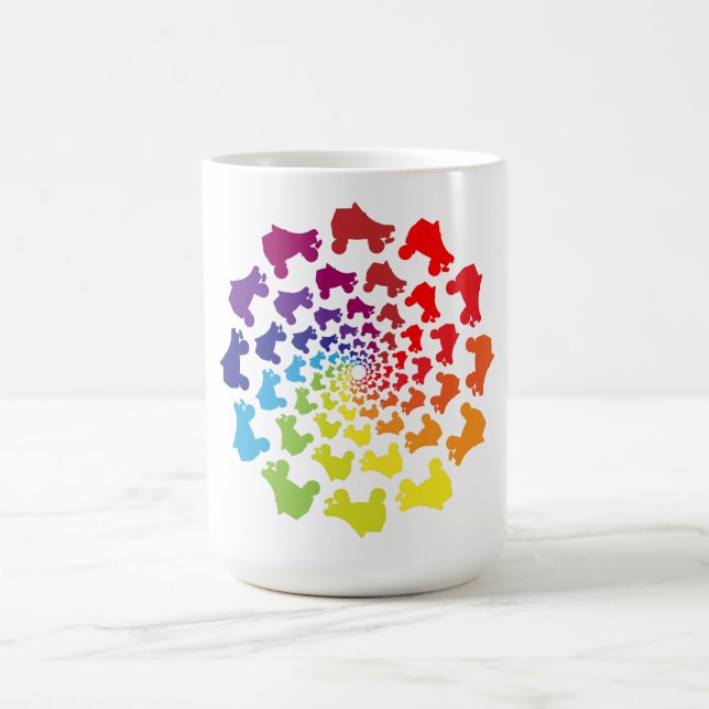 Taza De Café círculo arco iris de patinaje rodado (Centro)