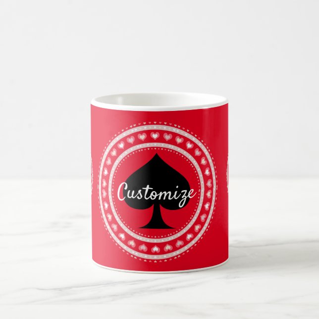 Taza De Café Círculo Corazones Negro Espadas Thunder_Cove (Centro)