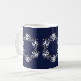 Taza De Café Círculo de abejas azul de la marina