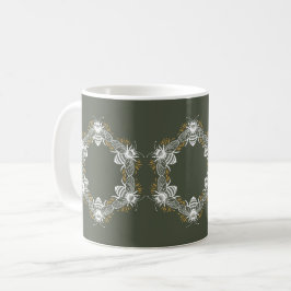 Taza De Café Círculo de abejas verde oliva