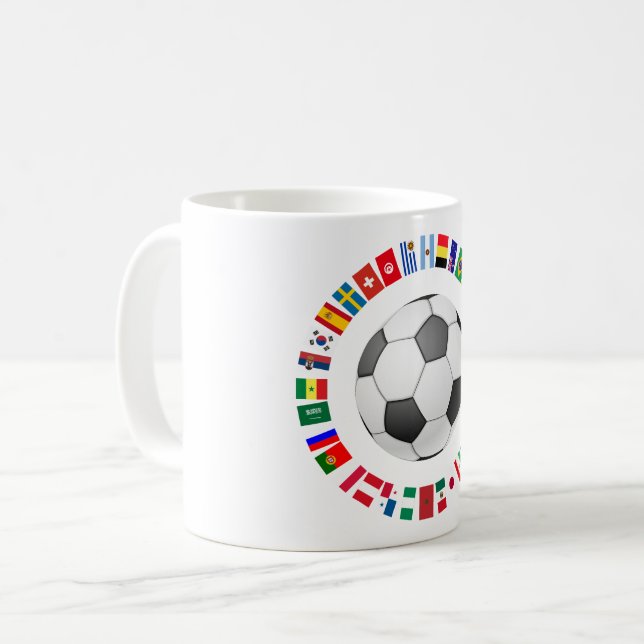 TAZA DE CAFÉ CÍRCULO DE BANDERAS DE EQUIPO FÚTBOL SOCCER 2018 (Anverso izquierdo)