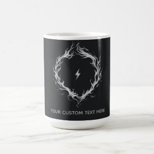 Taza De Café Círculo de Energía Abstracto – Texto Personalizabl