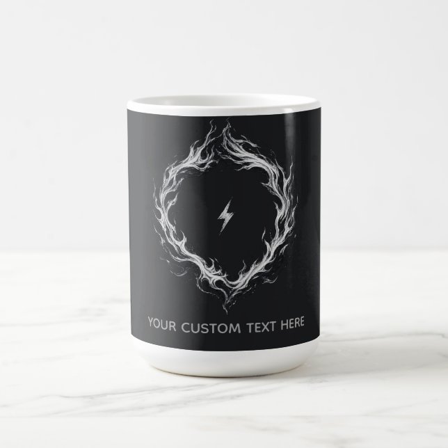 Taza De Café Círculo de Energía Abstracto – Texto Personalizabl (Centro)