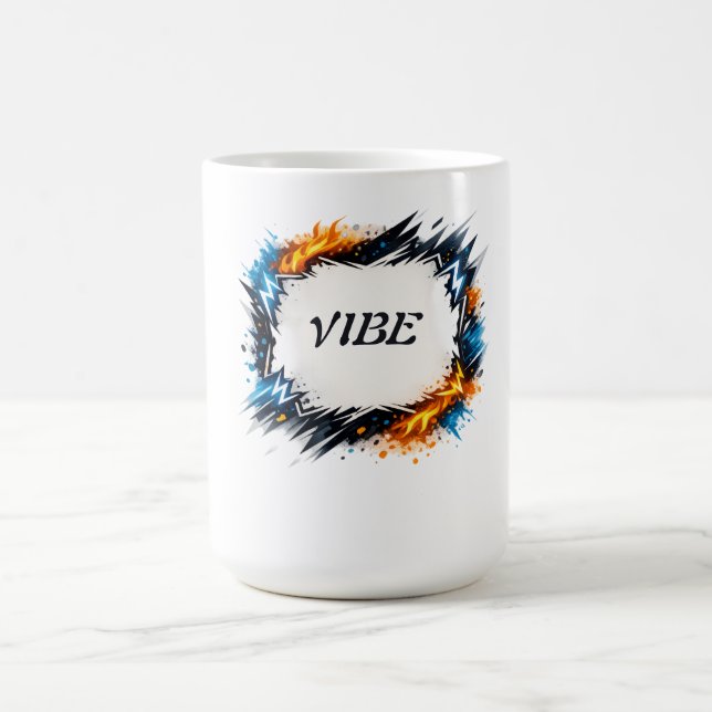 Taza De Café Círculo de Energía – Diseño de Texto Personalizabl (Centro)