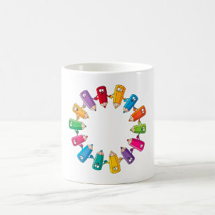 Taza De Café Círculo De Lápices