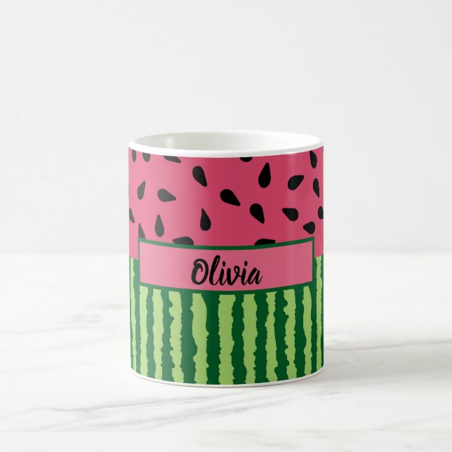 Taza De Café Círculo de sandía y semillas personalizadas (Centro)