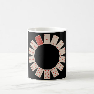 Taza De Café Círculo de tarjetas de reproducción de corazones