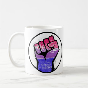 Taza De Café Círculo del Puño Orgulloso Bisexual