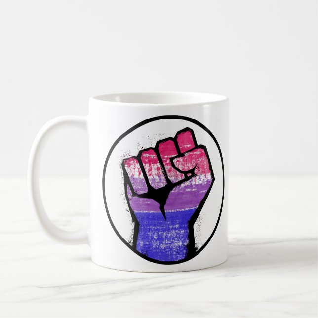 Taza De Café Círculo del Puño Orgulloso Bisexual (Izquierda)