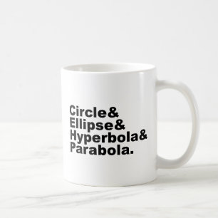 Taza De Café Círculo Elipse Hipérbola Parábola Secciones Cóni