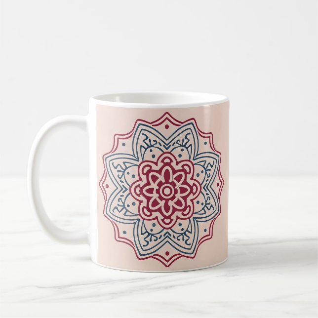 Taza De Café círculo en mosaico. mandala (Izquierda)