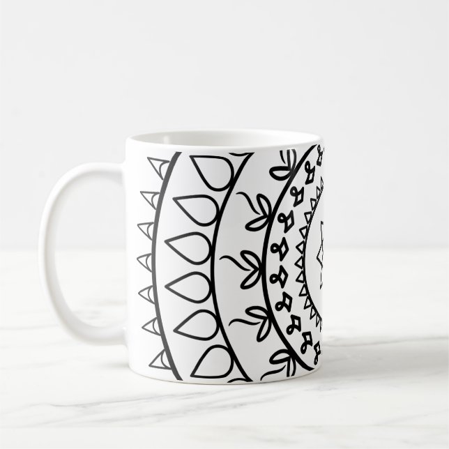 Taza De Café Círculo espiritual del tatuaje de Mandala (Izquierda)