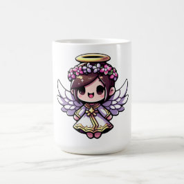 Taza De Café Círculo etéreo angélico - ángel, halo, flores