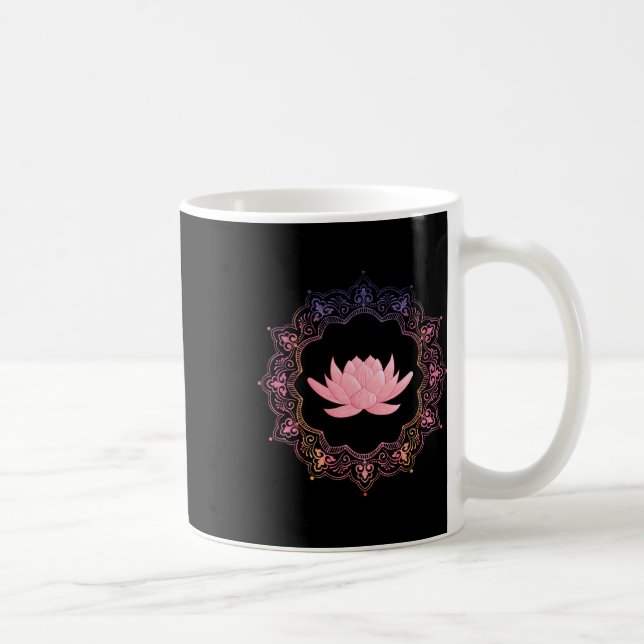 Taza De Café Círculo Mándala de Loto Yoga Espiritual (Derecha)