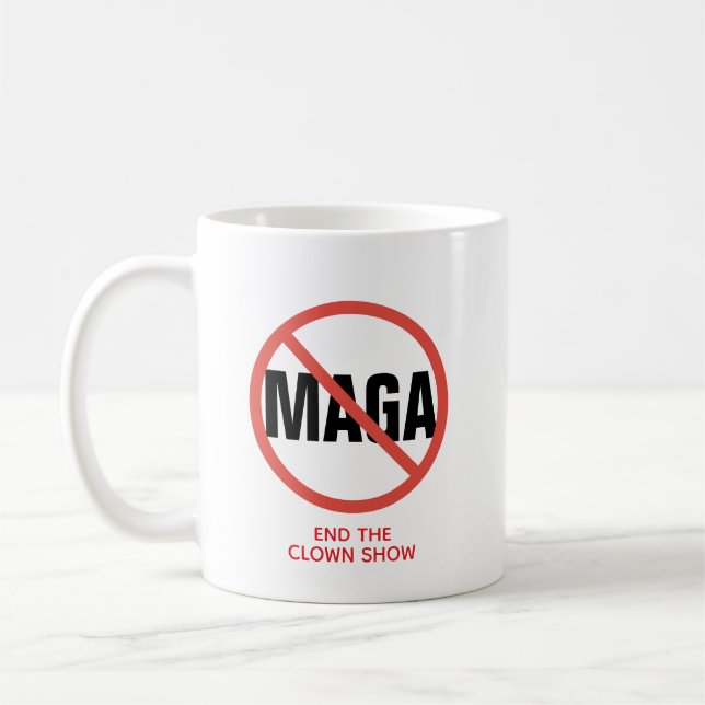 Taza De Café Círculo rojo sin Rótulo opinión política anti MAGA (Izquierda)