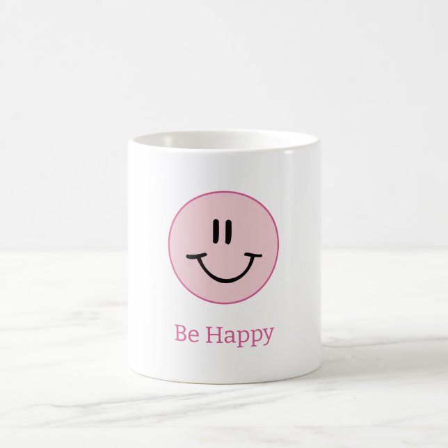 Taza De Café Círculo Rosa Sonríe Feliz (Centro)