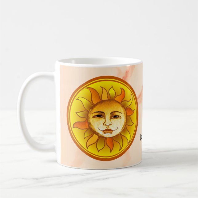 Taza De Café Círculo solar sonriente (Izquierda)
