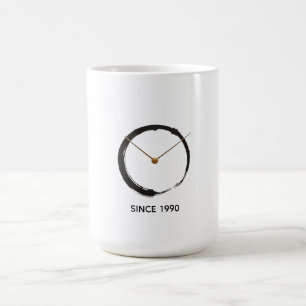 Taza De Café Círculo Zen Enso - Wabi-Sabi Bordado Minimalista
