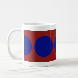 Taza De Café Círculos azules en rojo