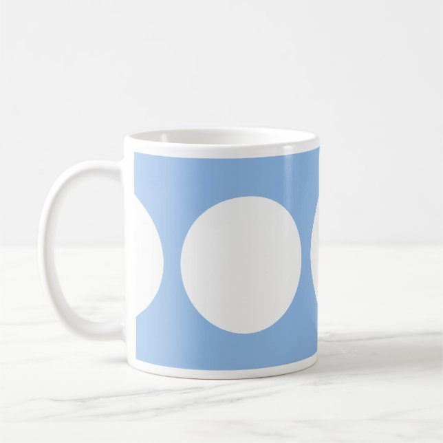 Taza De Café Círculos blancos sobre azul claro (Izquierda)