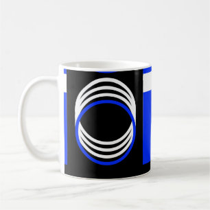 Taza De Café Círculos blancos y azules negros Mug moderno