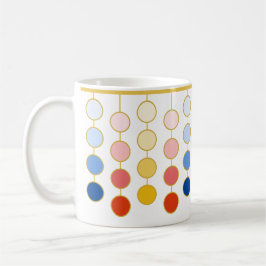 Taza De Café Círculos colgantes azules rojos amarillos