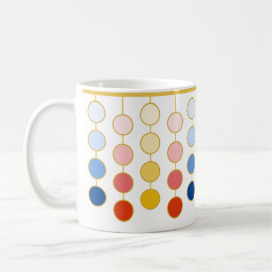 Taza De Café Círculos colgantes azules rojos amarillos