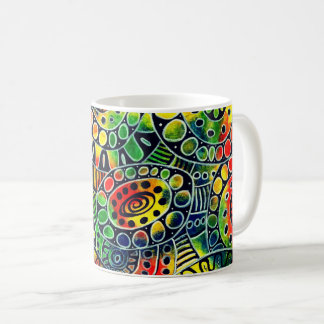 Taza De Café Círculos coloridos vivos y óvalos Resumen original