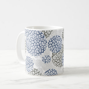 Taza De Café Círculos con estampado de piel de leopardo gris y