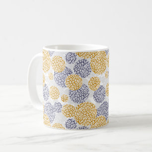 Taza De Café Círculos con huella de piel de leopardo amarillo y
