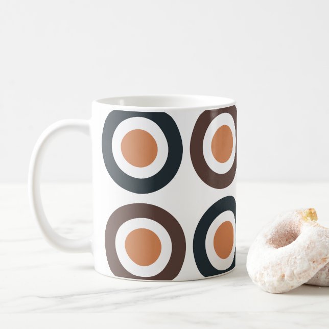 Taza De Café Círculos concéntricos coloridos (Con donut)