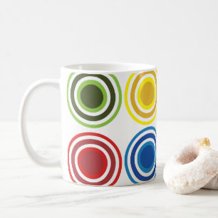 Taza De Café Círculos concéntricos coloridos geométricos