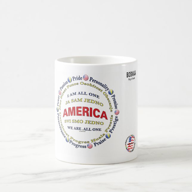 Taza De Café Círculos de América - bosnio (Centro)