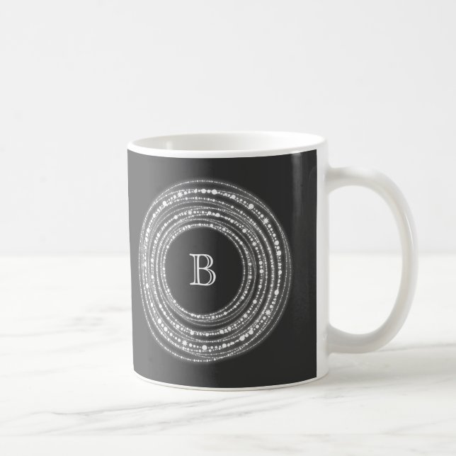 Taza De Café Círculos de espárragos merry y brillantes Monogram (Derecha)