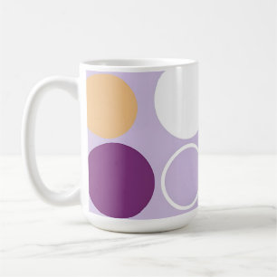 Taza De Café Círculos de lunares patrón moderno retro