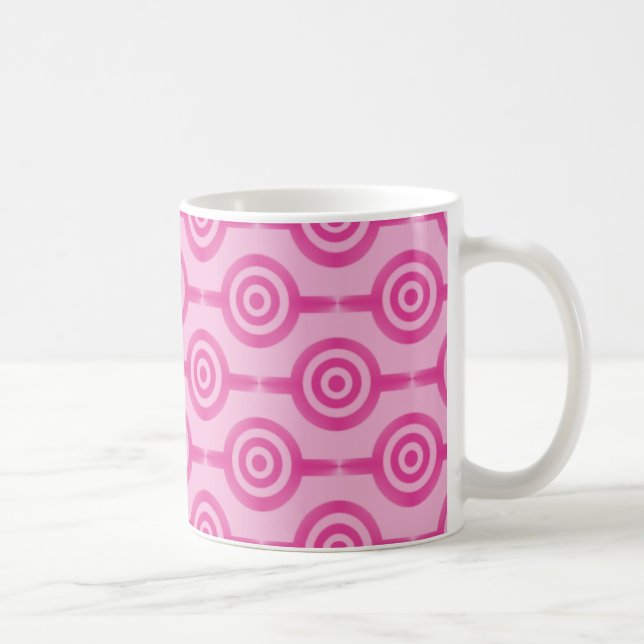 Taza De Café Círculos de moda Mug, rosa caliente (Derecha)