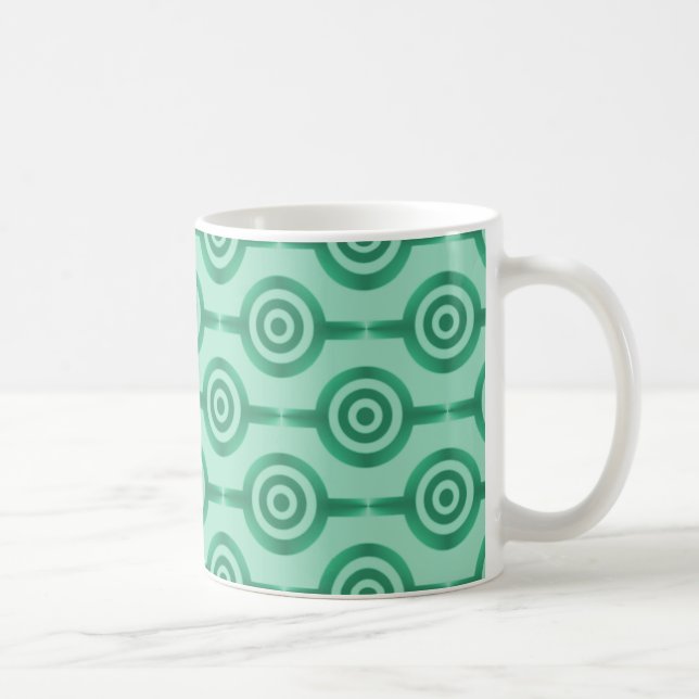 Taza De Café Círculos de moda Mug, verde marino (Derecha)
