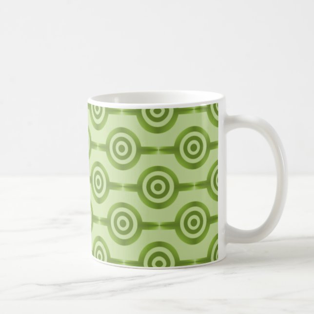 Taza De Café Círculos de moda Mug, verde oliva (Derecha)