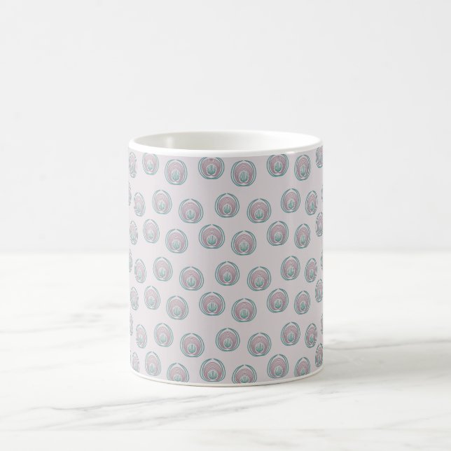 Taza De Café Círculos de pavo real (Centro)