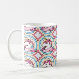 Taza De Café Círculos de unicornio arcoiris