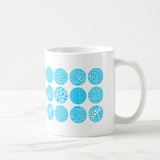 Taza De Café Círculos decorativos - Azul cielo y blanco (Derecha)