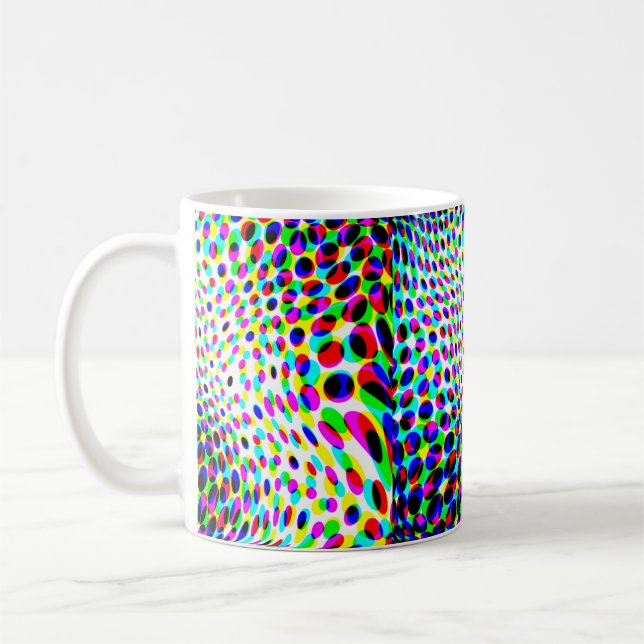 Taza De Café Círculos divertidos y coloridos (Izquierda)