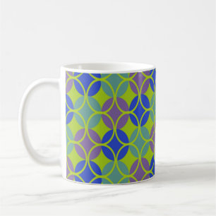 Taza De Café Círculos en círculos - azul, verde, púrpura