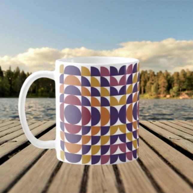 Taza De Café Círculos geométricos retro Clásico Mug | Medio Sig (Subido por el creador)