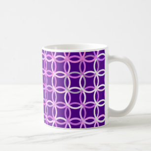 Taza De Café Círculos Modernos de mediados de siglo, amatista y
