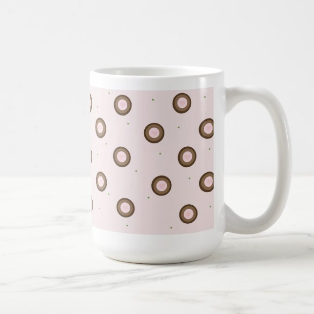 Taza De Café Círculos Modernos Rosa y Marrón (Derecha)