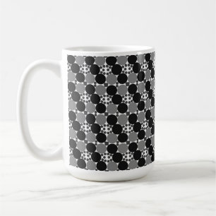 Taza De Café Círculos monocromos: abstracto negro blanco y gris