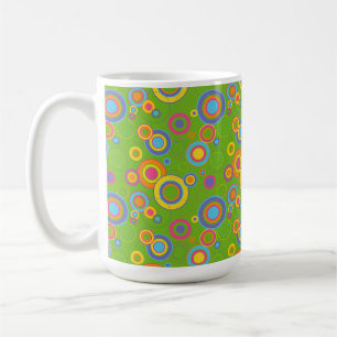 Taza De Café Círculos Retro Mod en Verde