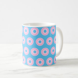 Taza De Café Círculos rosados Pastel Azul Mínimo Limpio Simple