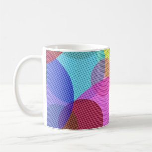 Taza De Café Círculos superpuestos Arte abstracto colorido